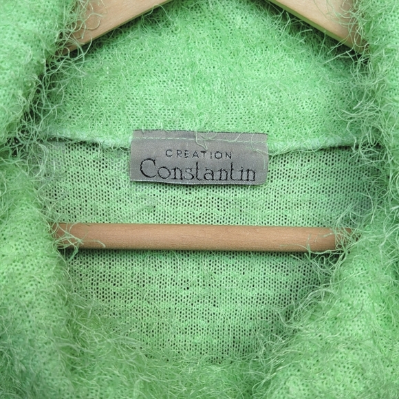 Vintage Y2K Sleeveless Cowlneck Turtleneck Top in Lime Green - Picture 4 of 6